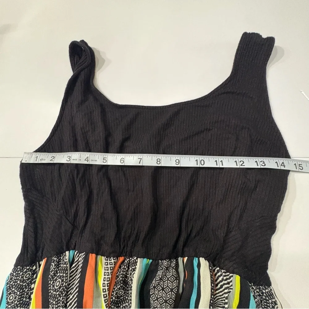 Joe Benbasset Boho Striped Maxi Dress Black Multicolor Size 1X - Picture 7 of 8